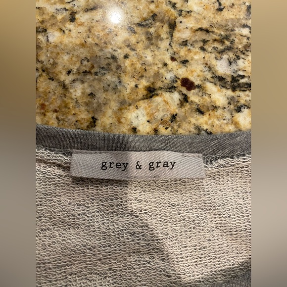 grey & gray | size small | adorable gray sweatshirt with ties on arm/wrist area - Picture 7 of 7